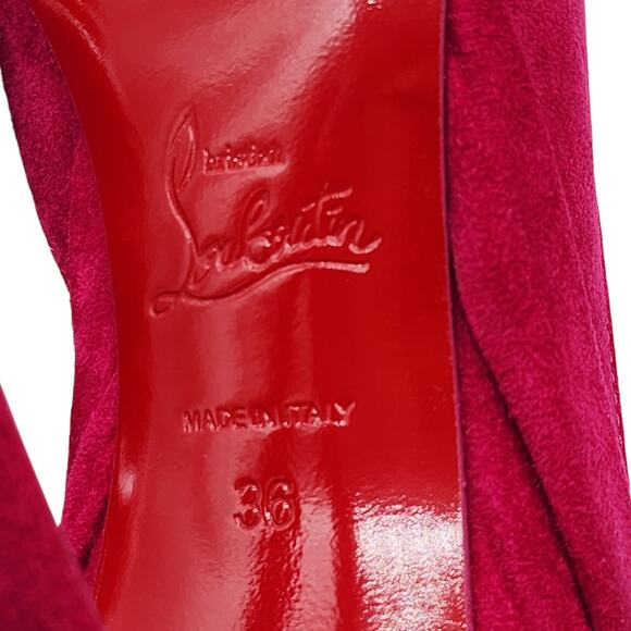 Christian Louboutin Rabakate Pumps 100mm - Suede - Pink - 36 5.5US $995 - Picture 7 of 8